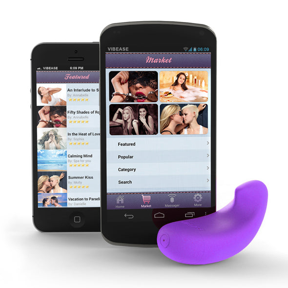 iPhone- & Android-vibrator, mörklila version Vibease 1021