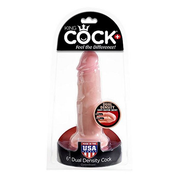 Dildo Dual Density Cock, 6 tum, hudfärgad King Cock 13241