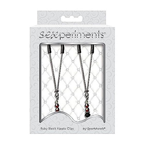 Vårtklämmor Ruby Black Sexperiments SS510-82