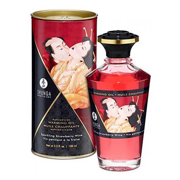 Warming Oil Mousserande Jordgubbsvin 100 ml Shunga 22088