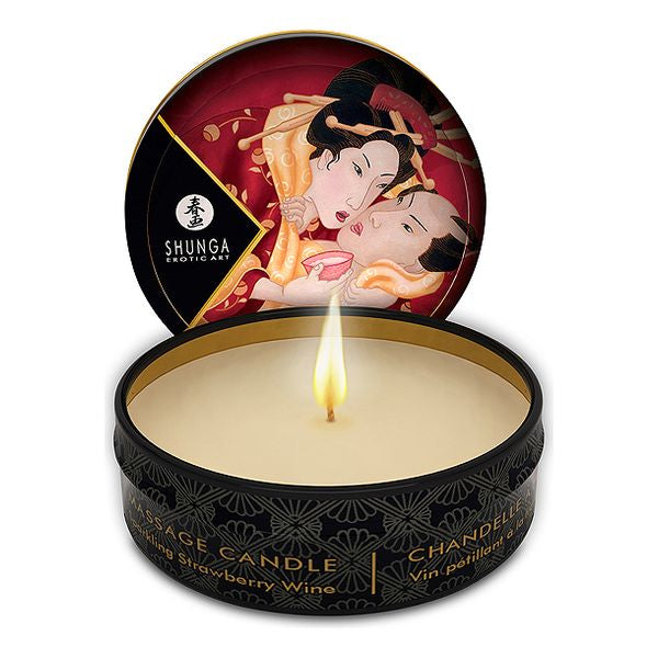 Massageljus med jordgubbsarom 30 ml Shunga 9046084