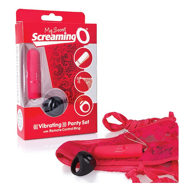 Vibratortrosa med fjärrkontroll Panty Vibe, röd The Screaming O SCPNTY-R-110