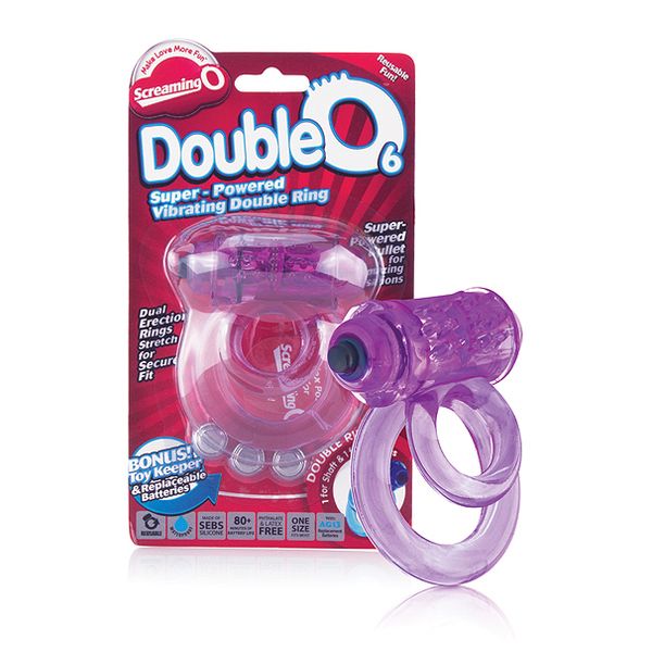 Ringvibrator DoubleO 6, mörklila The Screaming O DBL06-PU-101