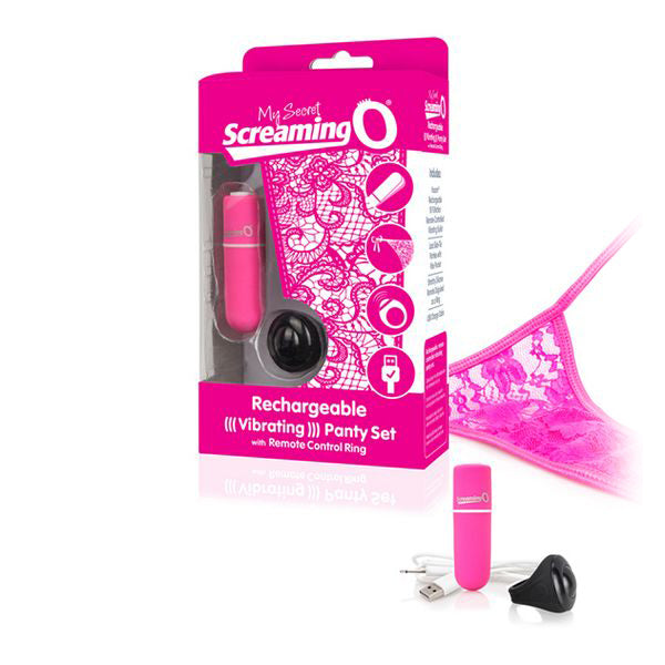 Uppladdningsbar fjärrstyrd vibrator Panty Vibe, rosa The Screaming O 12778
