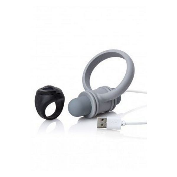 Uppladdningsbart fjärrstyrt kit Bullet and Ring for Him, grått The Screaming O 12877