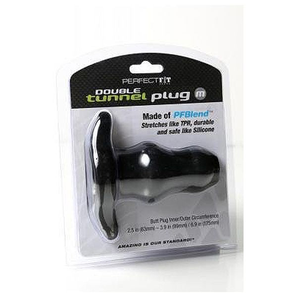 Medelstor dubbel anuspropp Double Tunnel, svart Perfect Fit 726301