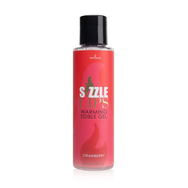 Sizzle Lips Jordgubb Uppvärmande Ätbart Gel 125 ml Sensuva 7303