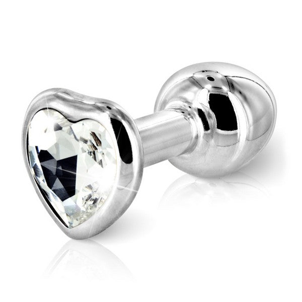 Hjärtformad anuspropp Anni, silverfärgad 30 mm Diogol E26250