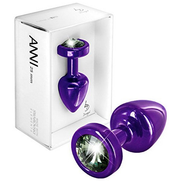 Anni Analplugg Rund Lila & Svart 25 mm Diogol 72622