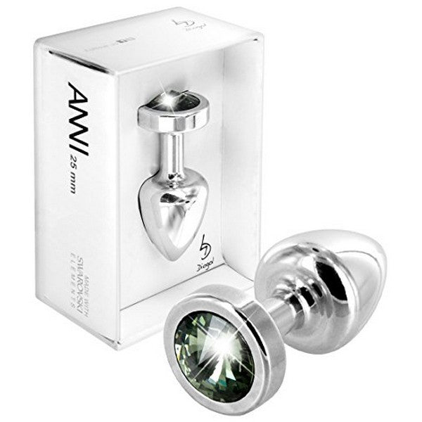 Anni Analplugg Rund Silver & Svart 25 mm Diogol 72684