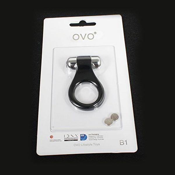B1 Vibrerande Penisring Svart Krom OVO 98973
