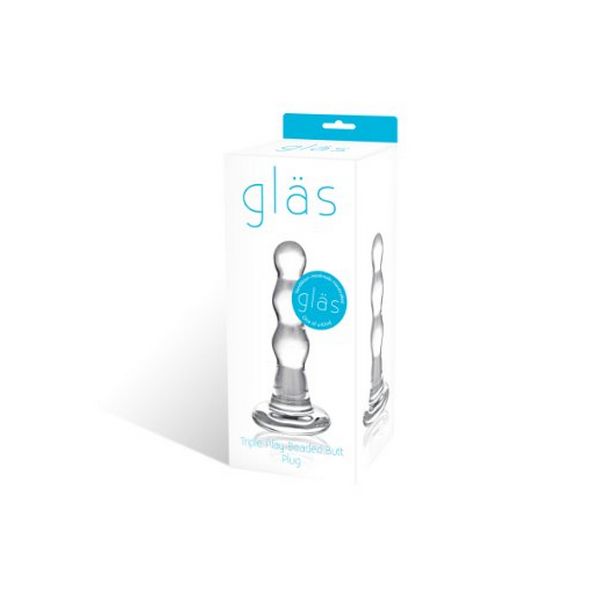 Anal glaspropp Triple med kulor Play Glas 62791