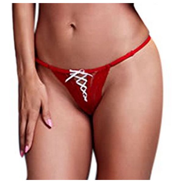 Röd Trosa Snörning Vitt Band M Baci Lingerie BW3116-REDM