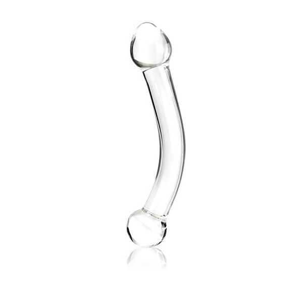 Krökt G-punktsstimulerande glasdildo Glas E25395