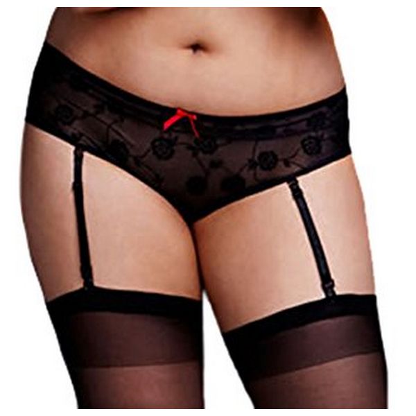 Svart Ros Grenlös Boyshort Trosa Queen Size Baci Lingerie BW3122