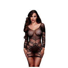 Långärmad mini-spetsklänning, one-size Baci Lingerie BW3129