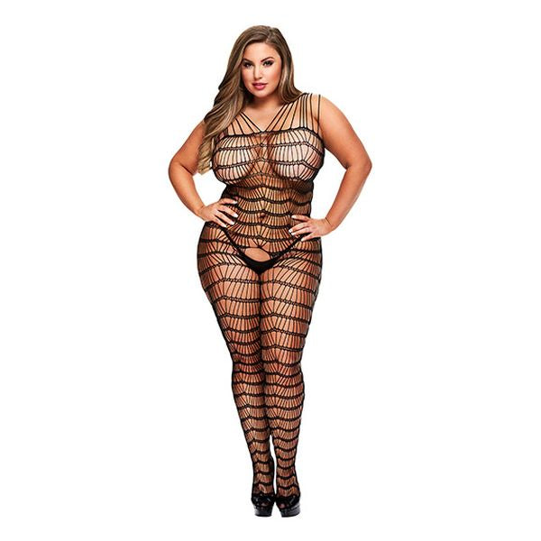 Spetskroppsstrumpa Jaquard med band, queen-size Baci Lingerie 00223