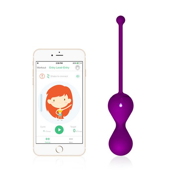 Vibratorklot Smart Kegel Master Balls, mörklila Magic Motion MM004