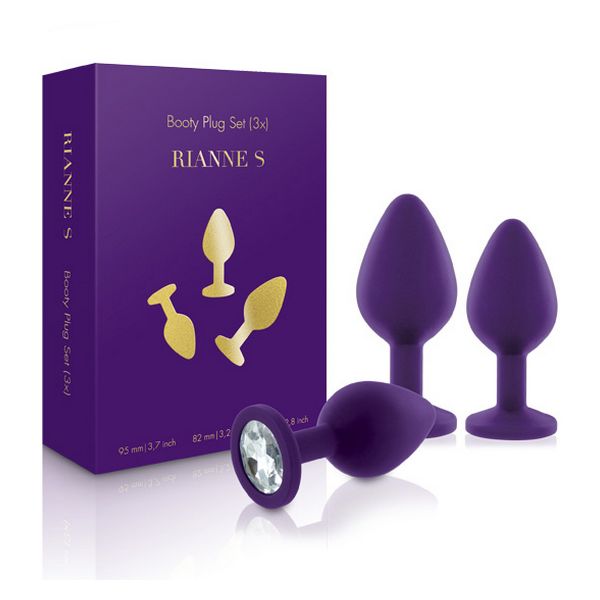 RS - Soaré - Anusproppar, set (3 st. x mörklila) Rianne S 65245