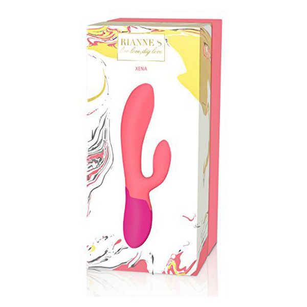 Kaninvibrator Essentials Xena, korallröd & skär Rianne S E26362